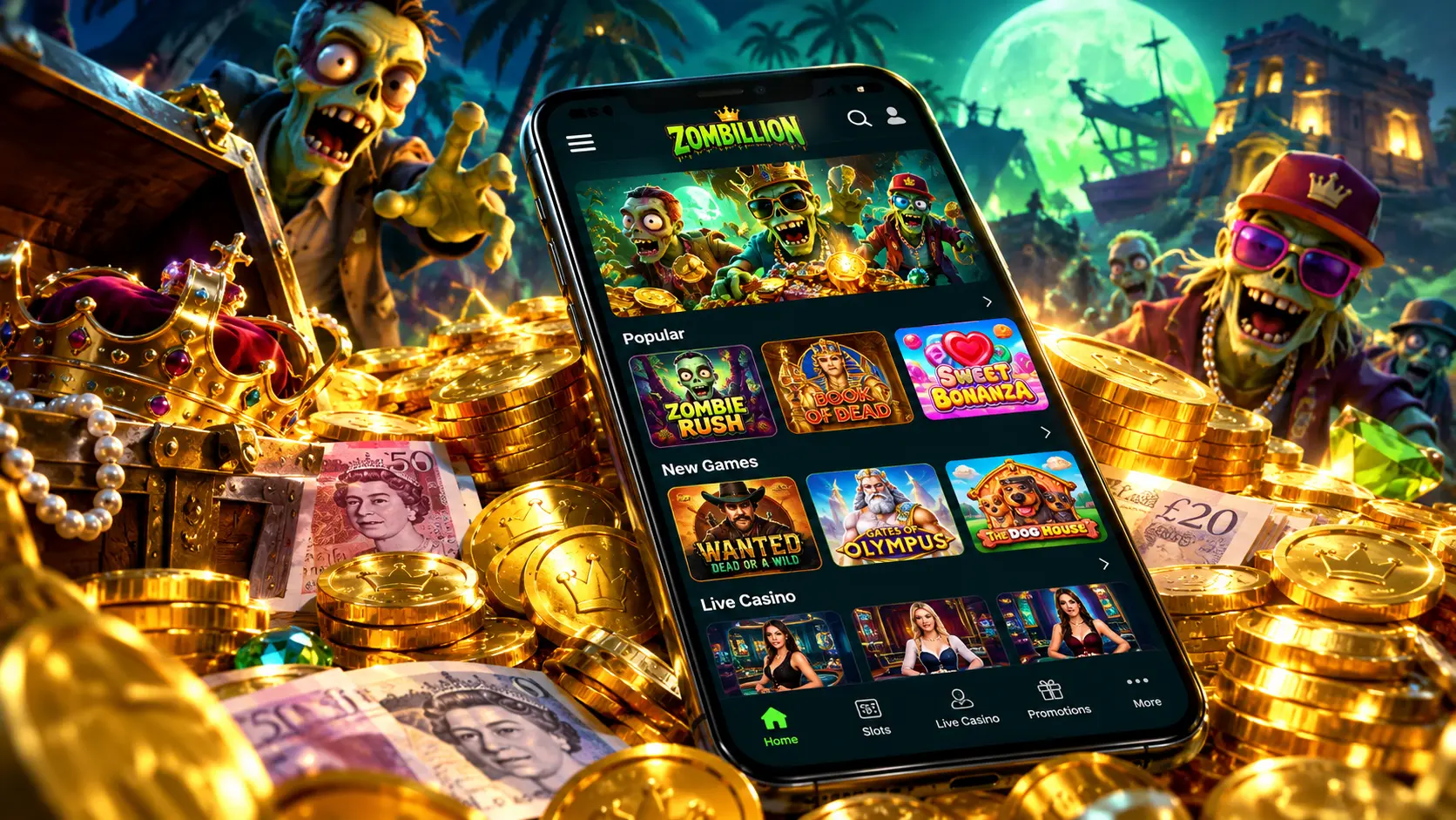 Zombillion mobile experience — browser-based play on iOS and Android